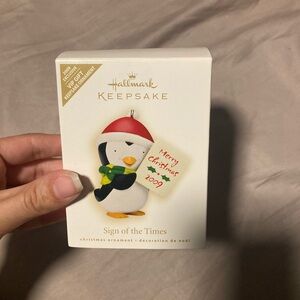 Hallmark Red and Black Holiday Penguin Ornament